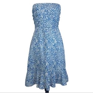NWT strapless dress with ruching & flutter hem by The Limited